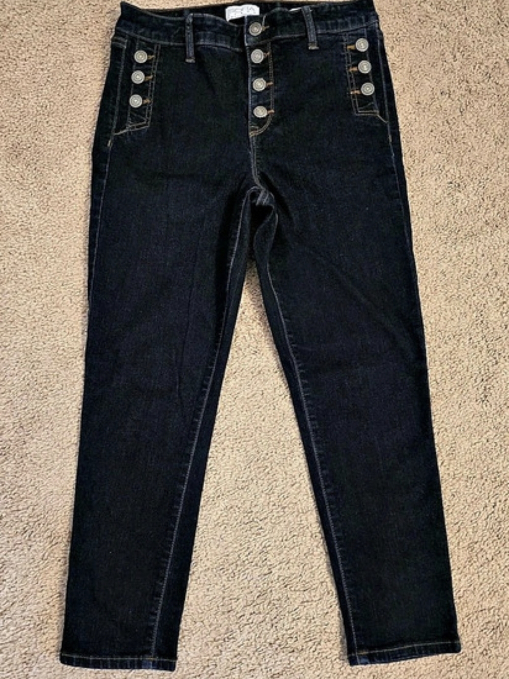 Sofia Jeans by Sofia Vergara Rosa Curvy Crop Straight Leg Jeans Blue Size 8